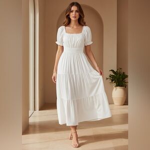 Chic White Midi Maxi Dress